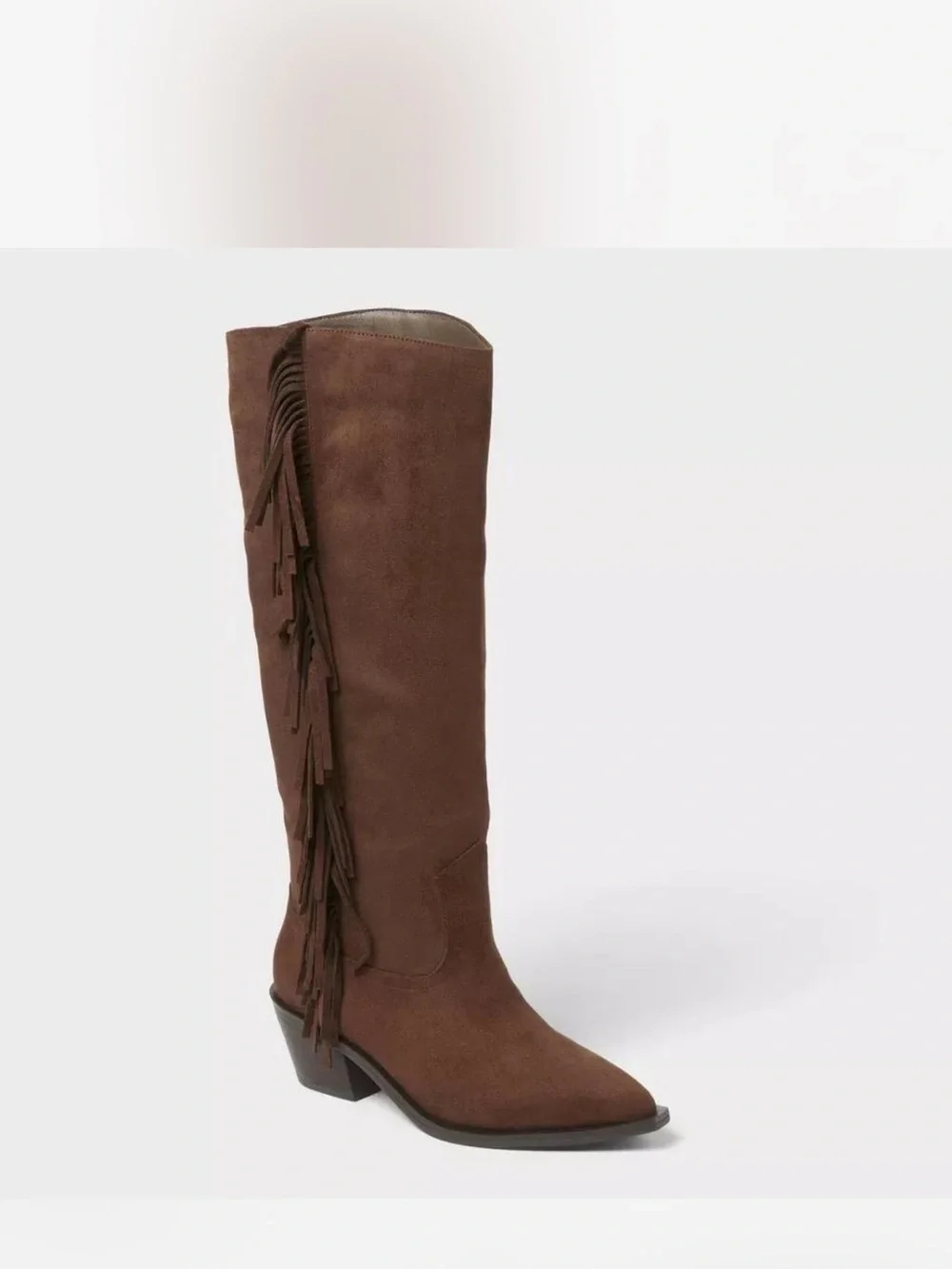 Universal Thread Brown Suede Over-the-Knee Fringe Boots size 9.5